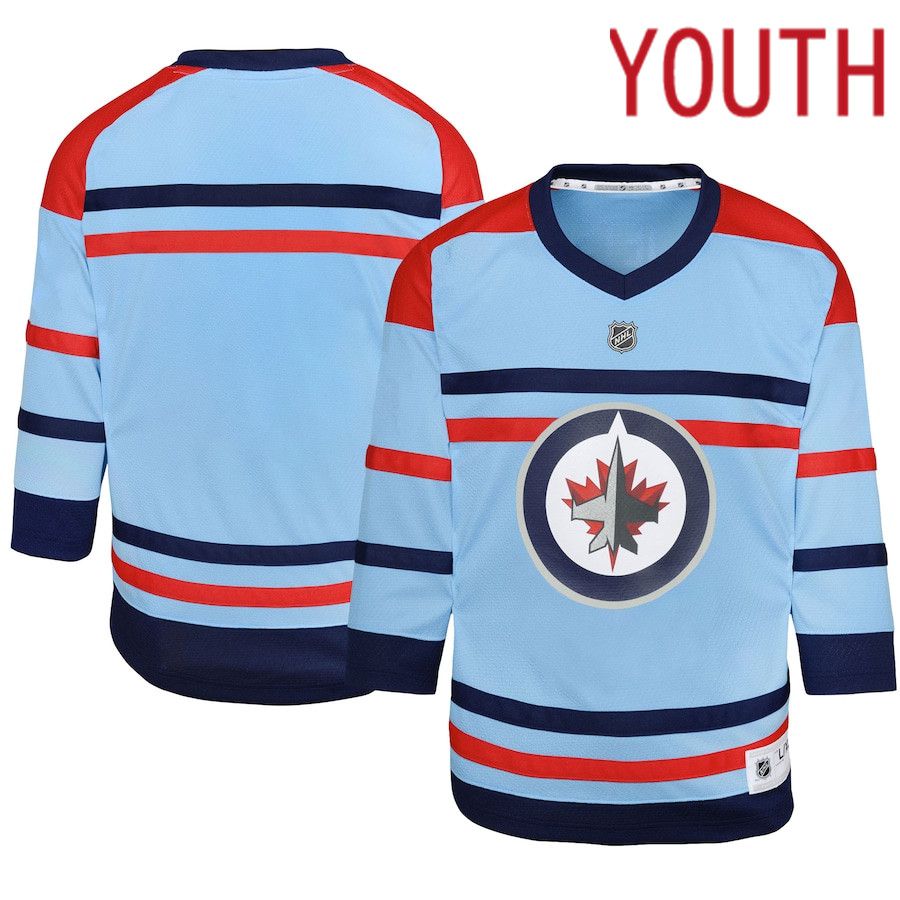 Youth Winnipeg Jets Light Blue Anniversary Replica NHL Jersey->women nhl jersey->Women Jersey